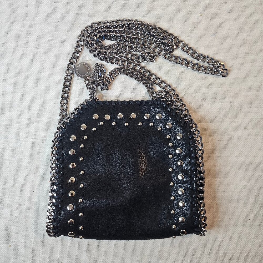 Stella McCartney Falabella Studded Tiny Tote Bag With Card - Picture 2 of 10